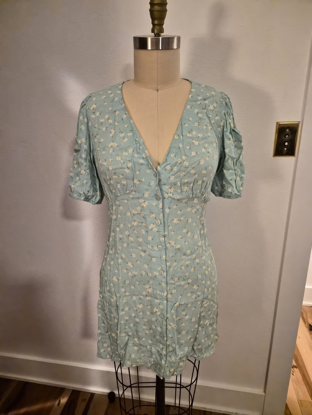 Elodie Mint Green Floral Mini Dress